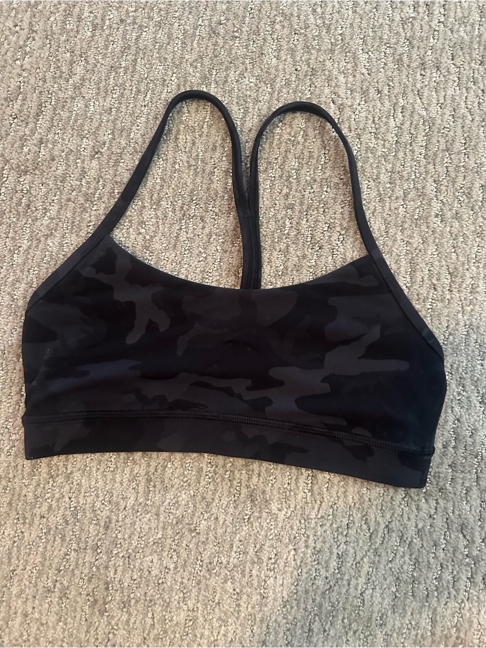 lululemon athletica Black Camo Thin-Strap Sports Bralette